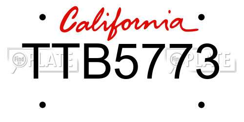 TTB5773 California License Plate
