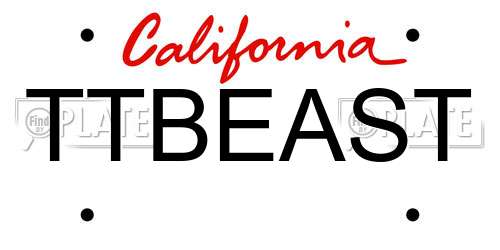 TTBEAST California License Plate