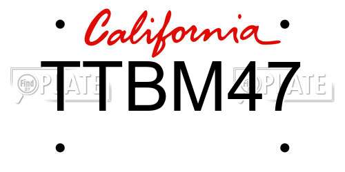 TTBM47 California License Plate