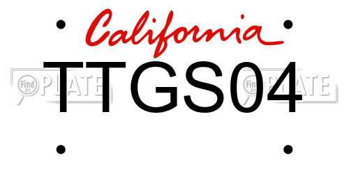 TTGS04 California License Plate