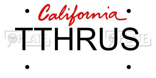 TTHRUS California License Plate