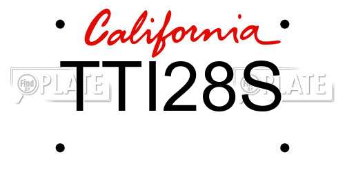 TTI28S California License Plate