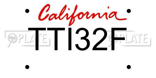 TTI32F California License Plate