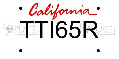 TTI65R California License Plate