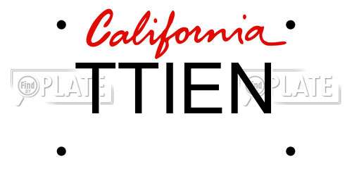 TTIEN California License Plate