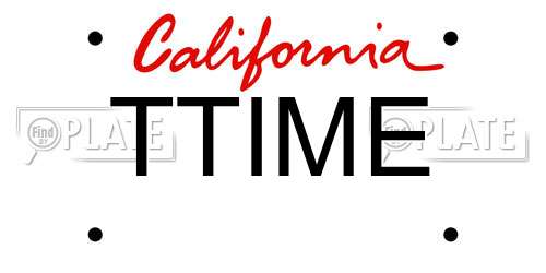 TTIME California License Plate