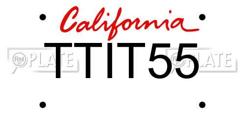 TTIT55 California License Plate