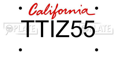 TTIZ55 California License Plate