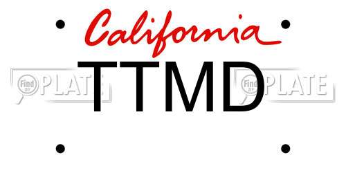 TTMD California License Plate