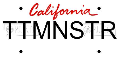 TTMNSTR California License Plate