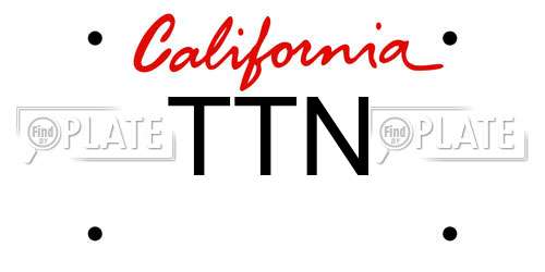 TTN California License Plate