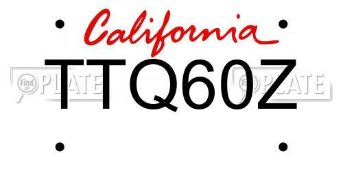 TTQ60Z California License Plate
