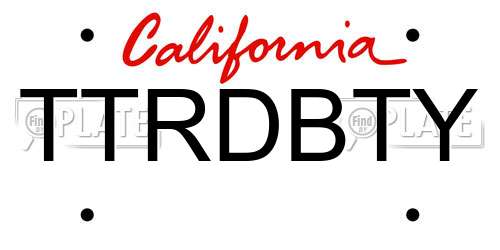 TTRDBTY California License Plate