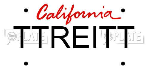 TTREITT California License Plate