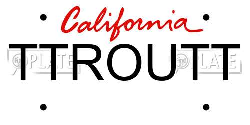 TTROUTT California License Plate