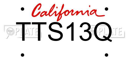 TTS13Q California License Plate