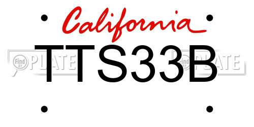 TTS33B California License Plate