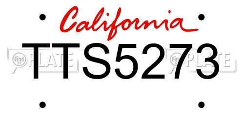 TTS5273 California License Plate
