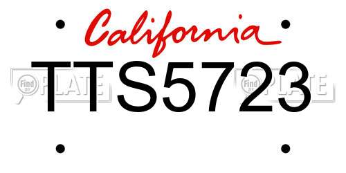 TTS5723 California License Plate