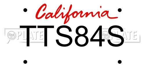 TTS84S California License Plate