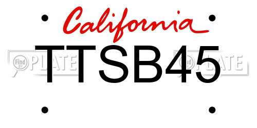 TTSB45 California License Plate