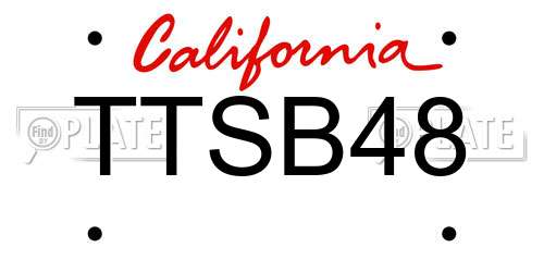 TTSB48 California License Plate