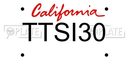 TTSI30 California License Plate