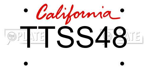 TTSS48 California License Plate
