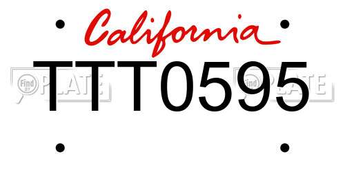 TTT0595 California License Plate