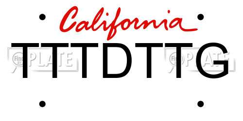 TTTDTTG California License Plate