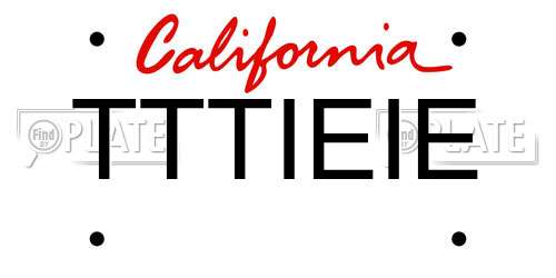 TTTIEIE California License Plate