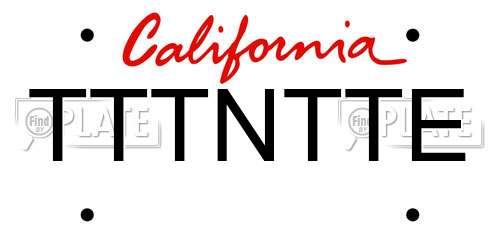 TTTNTTE California License Plate