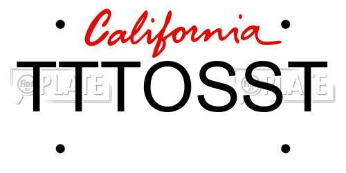 TTTOSST California License Plate