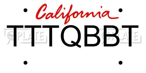 TTTQBBT California License Plate