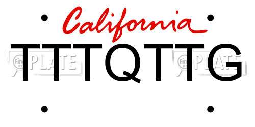 TTTQTTG California License Plate