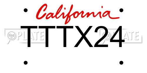 TTTX24 California License Plate