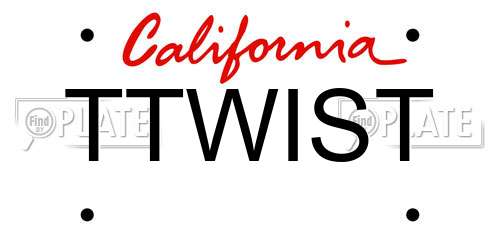 TTWIST California License Plate