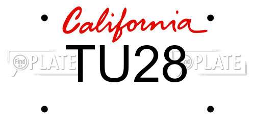 TU28 California License Plate