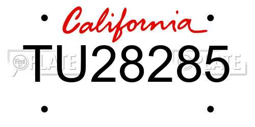 TU28285 California License Plate