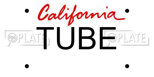 TUBE California License Plate