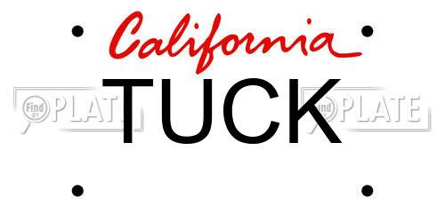 TUCK California License Plate