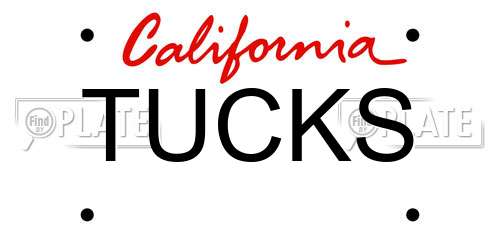 TUCKS California License Plate