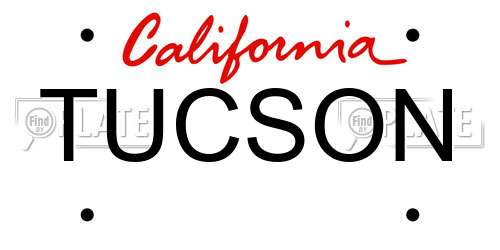 TUCSON California License Plate