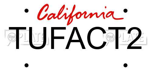TUFACT2 California License Plate