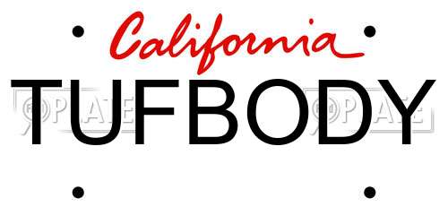 TUFBODY California License Plate