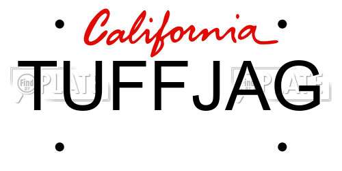 TUFFJAG California License Plate
