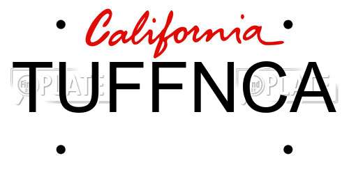 TUFFNCA California License Plate