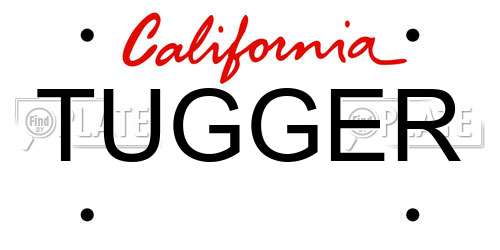 TUGGER California License Plate