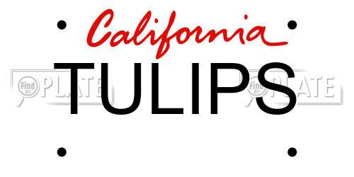 TULIPS California License Plate