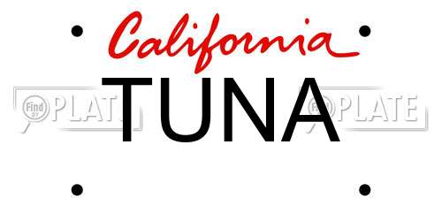TUNA California License Plate